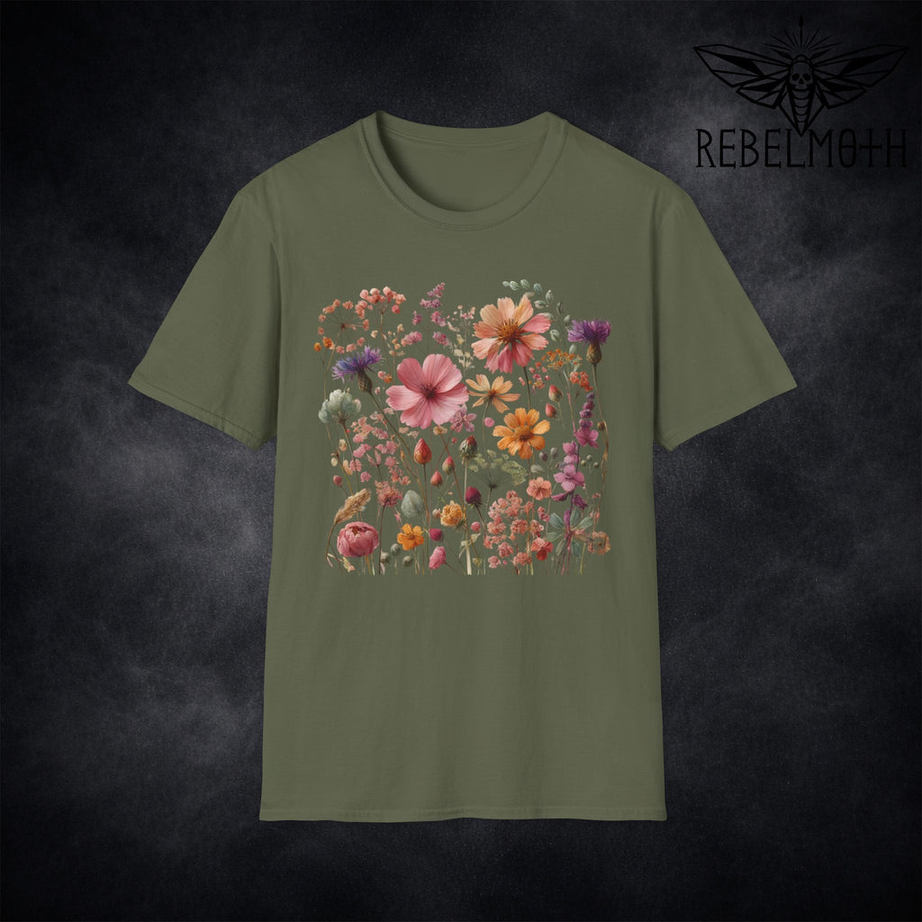 Wildflower T-Shirt – Soft Goth Nature Graphic Tee