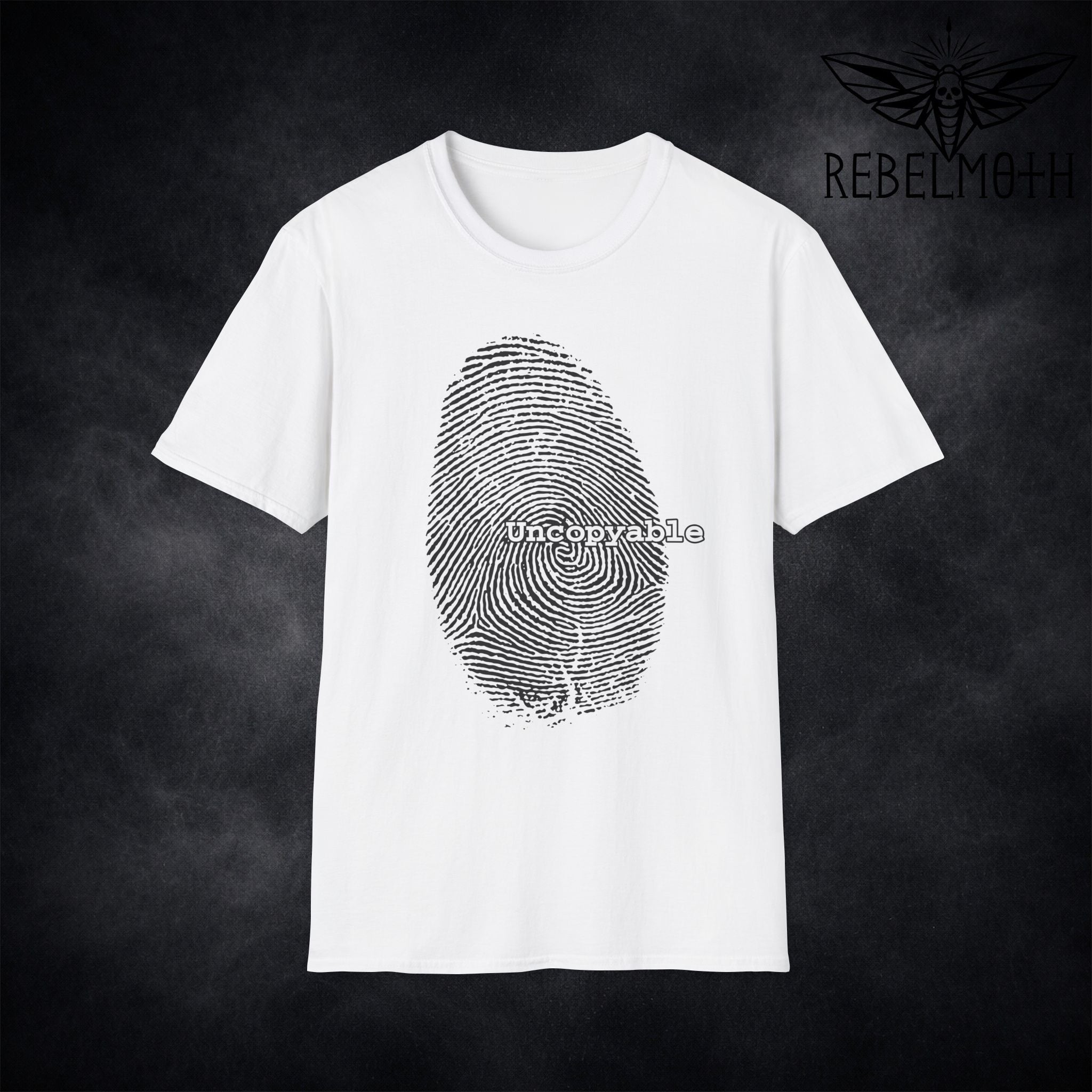 Fingerprint Grunge T-Shirt – Uncopyable Alt Graphic Tee