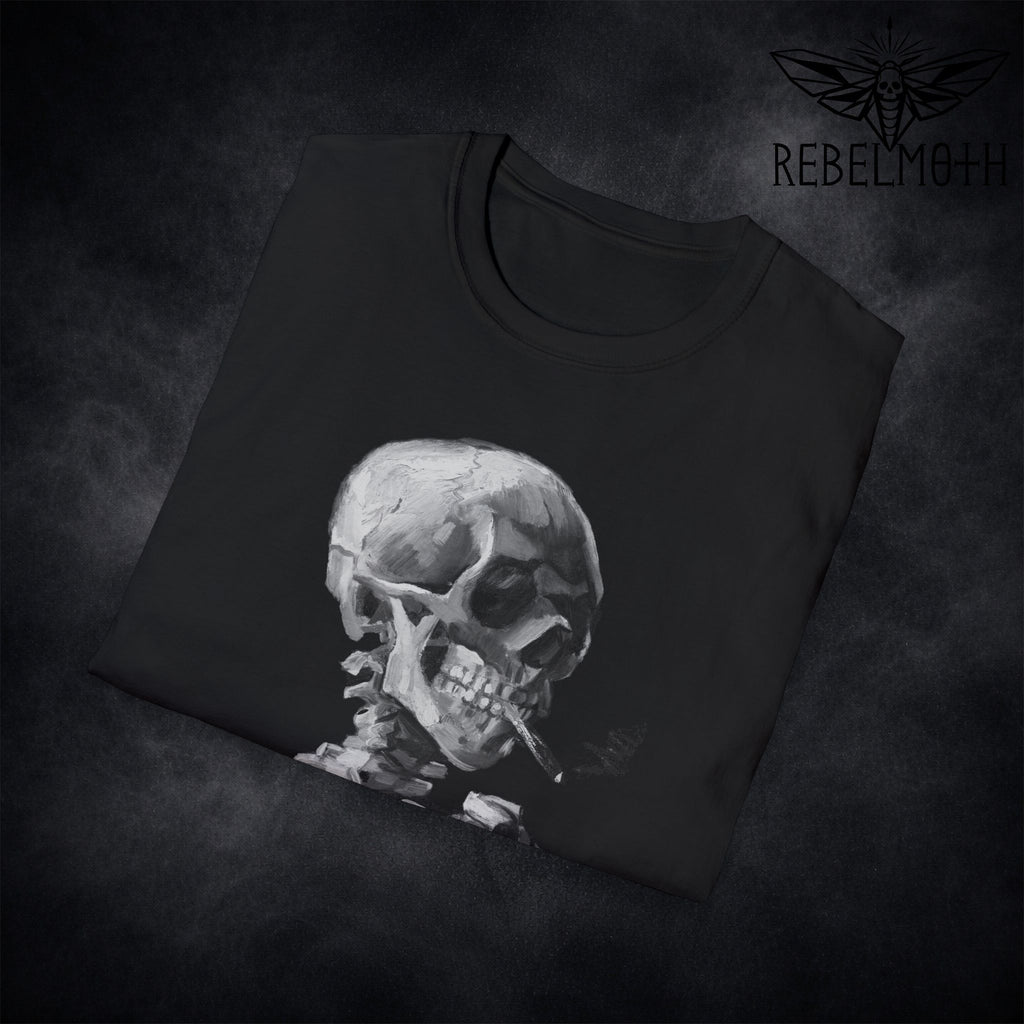 I’m Fine Smoking Skeleton T-Shirt – Dark Humor Goth Tee