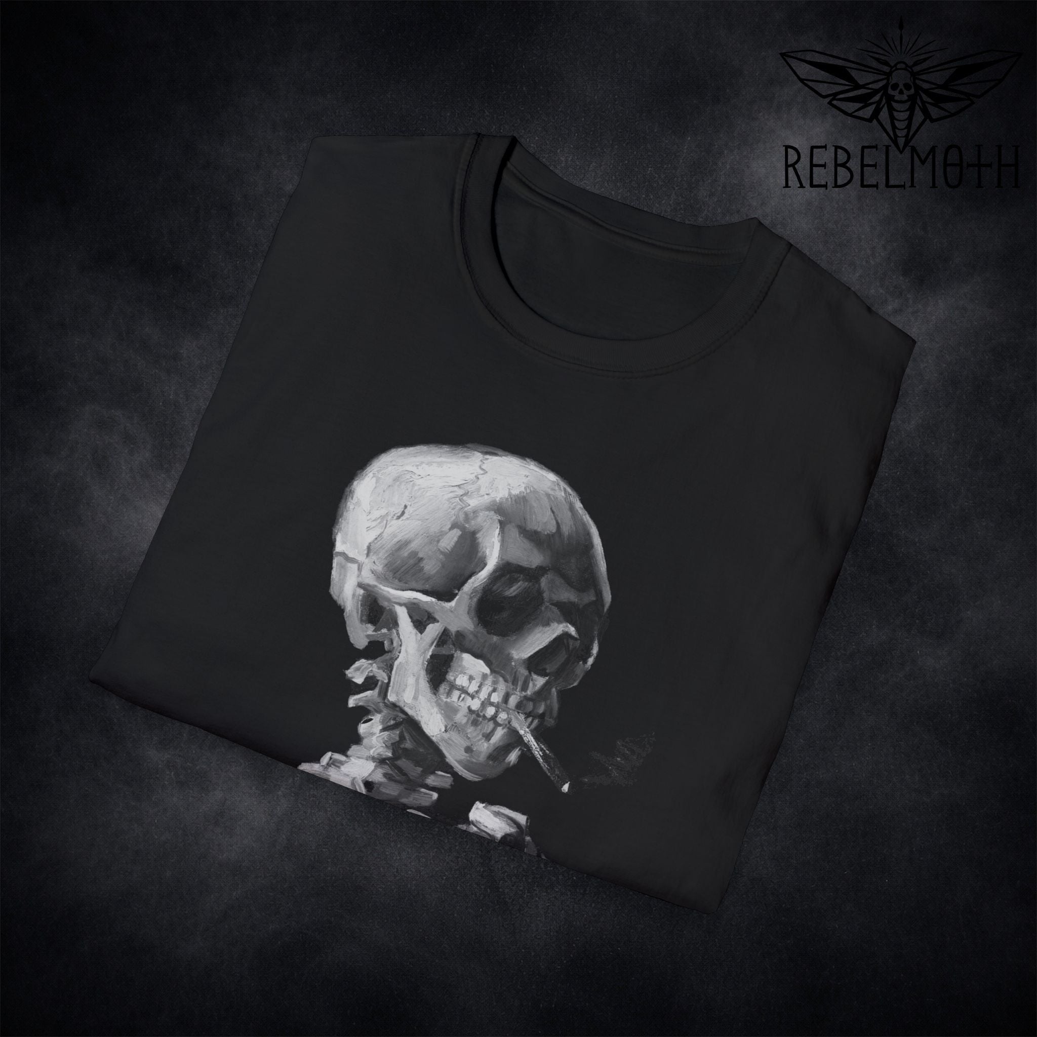 I’m Fine Smoking Skeleton T-Shirt – Dark Humor Goth Tee