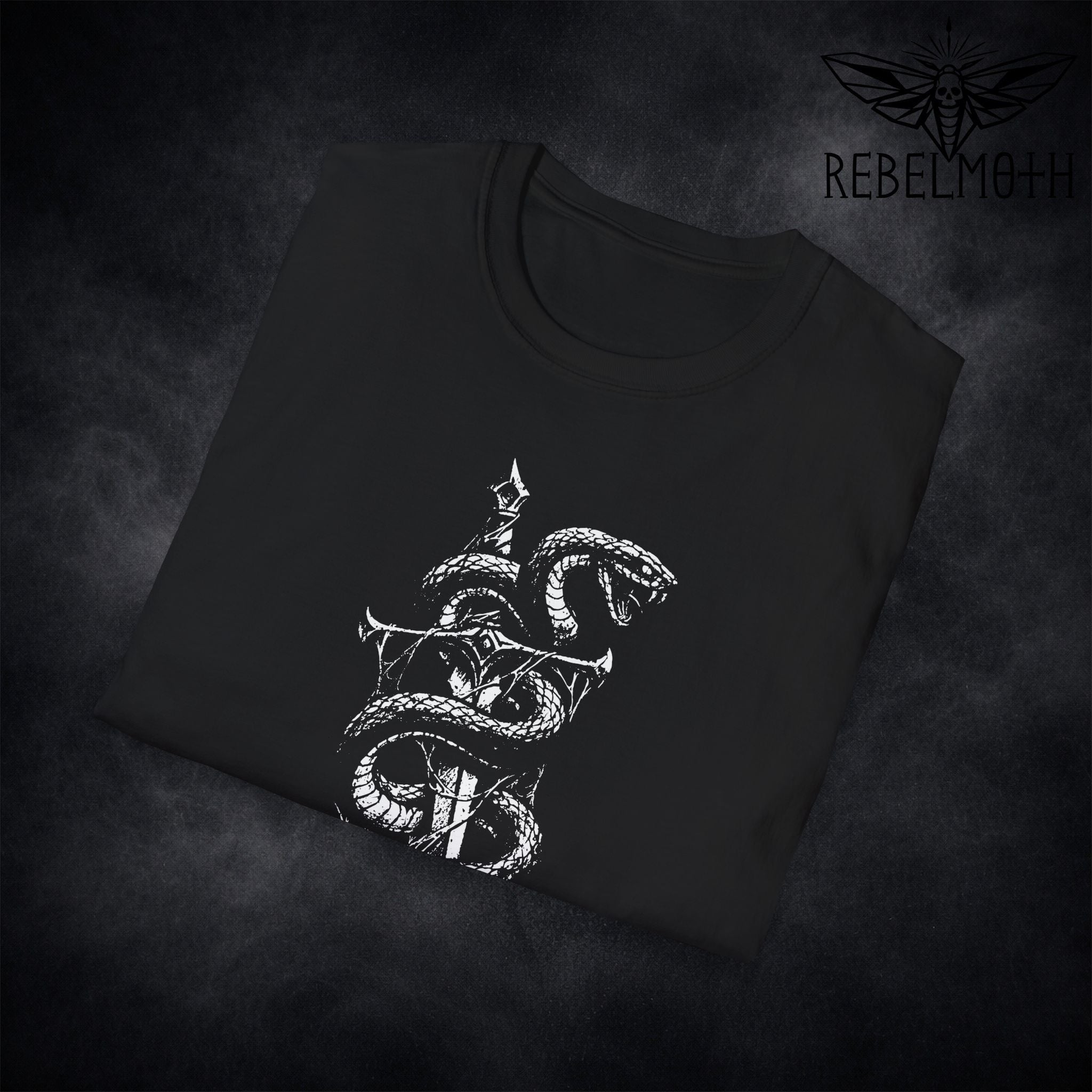 Snake & Dagger T-Shirt – Gothic Serpent Blade Tee