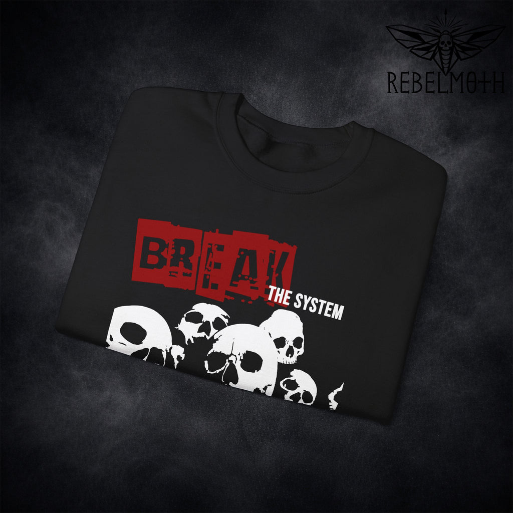 Break the System Punk Sweatshirt – Rebel Skulls Alt Crewneck