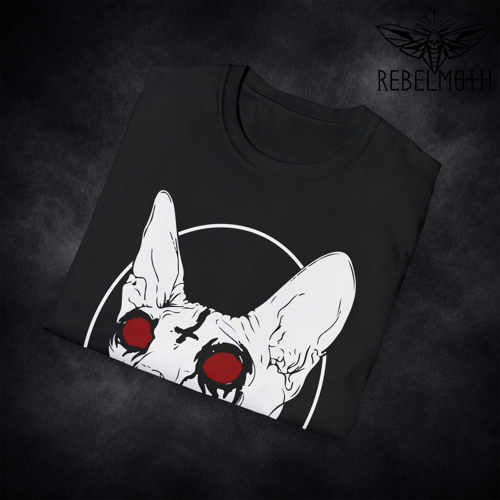 Sphynx Cat Occult T-Shirt – Black Metal Graphic Tee