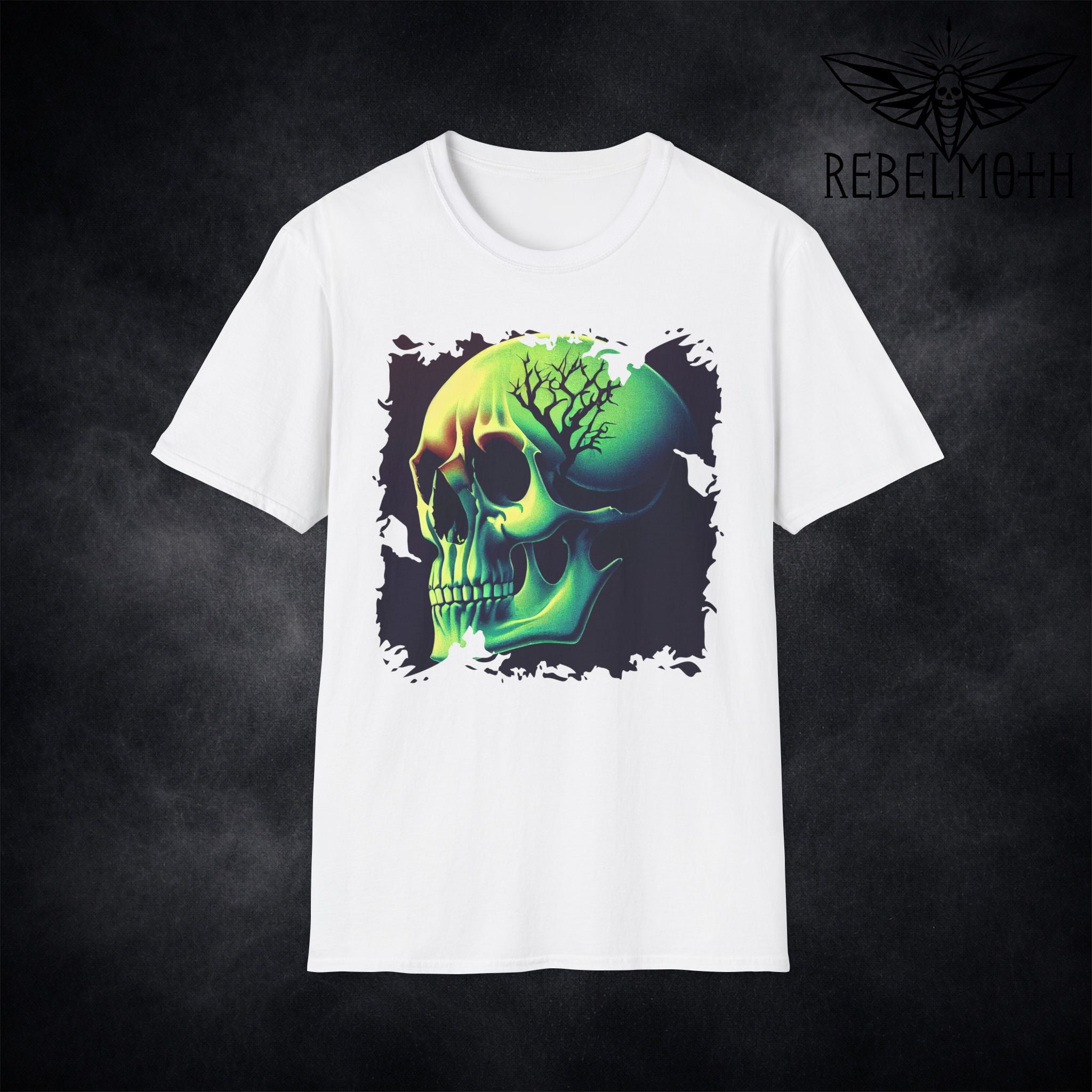 Neon Skull T-Shirt – Cyber Goth Dark Graphic Tee