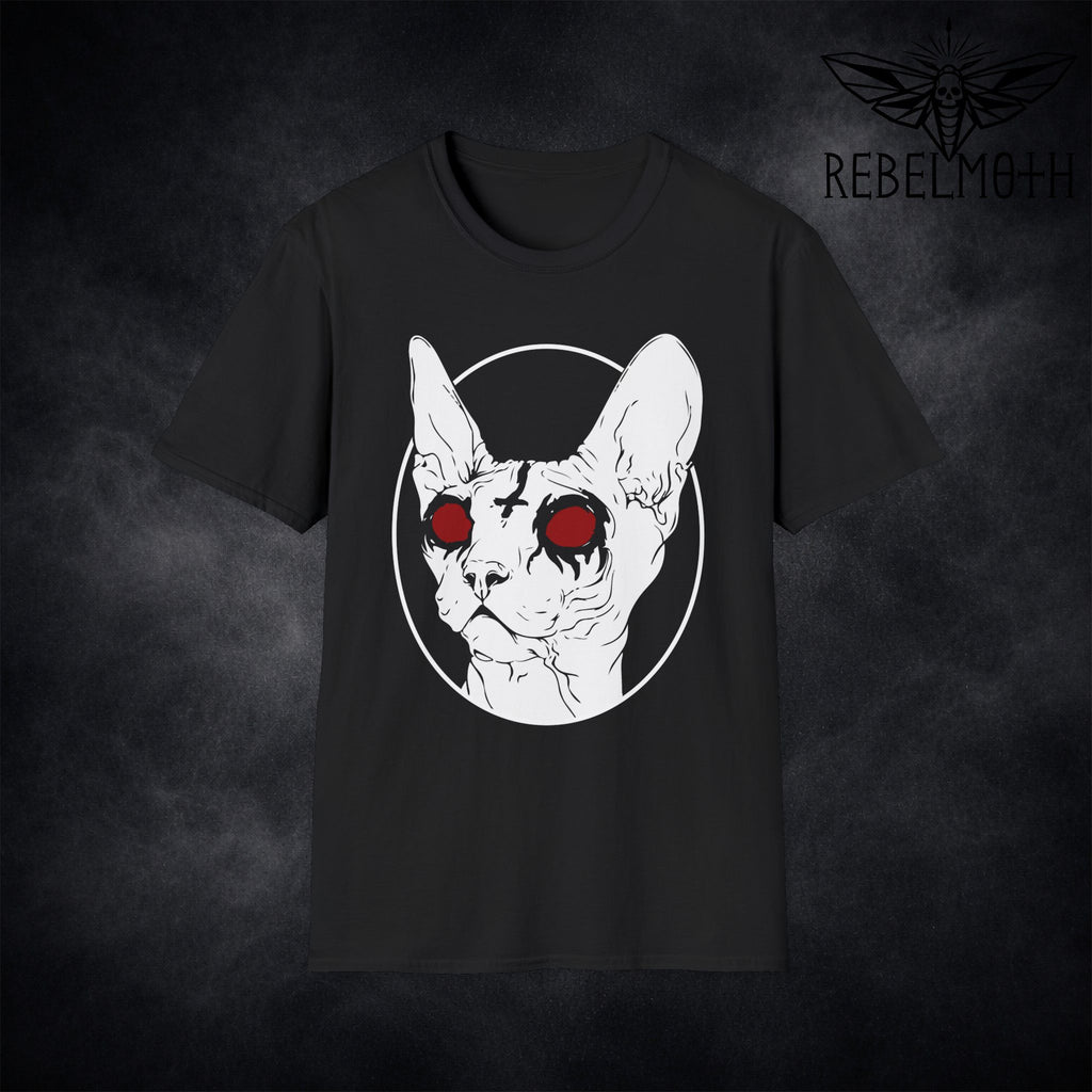 Sphynx Cat Occult T-Shirt – Black Metal Graphic Tee