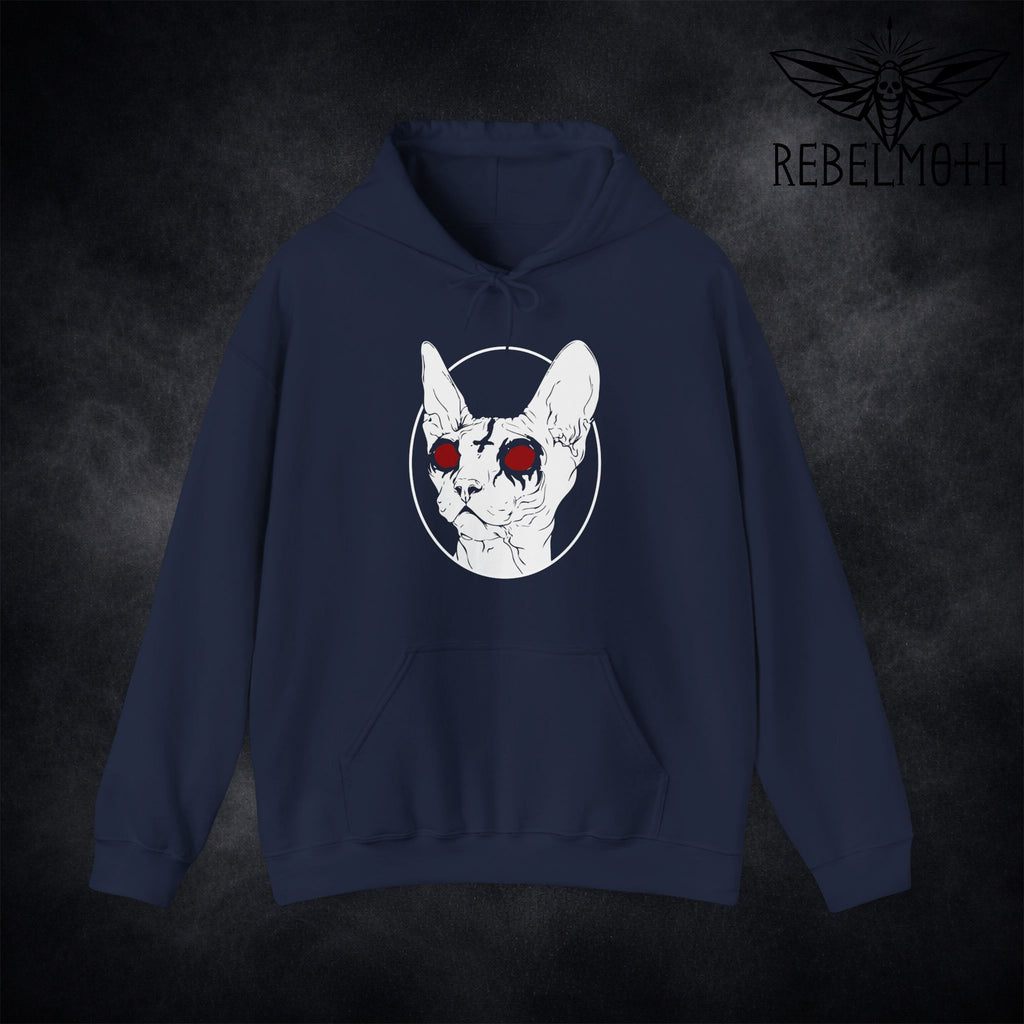 Sphynx Cat Black Metal Hoodie