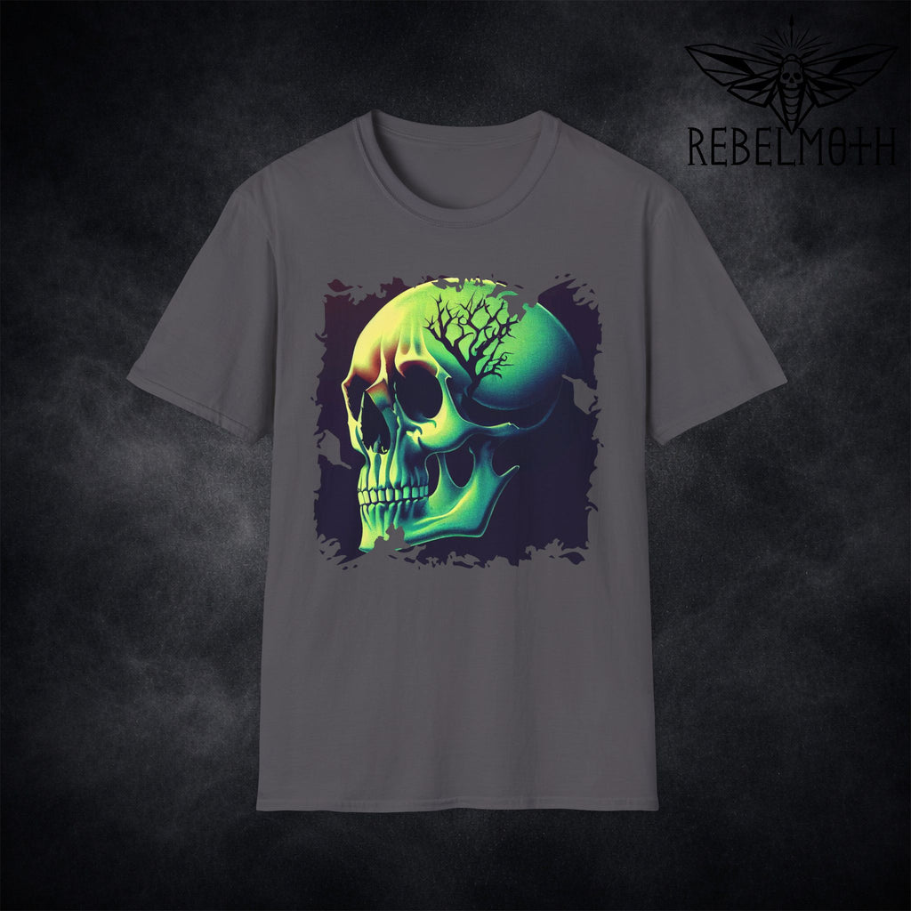 Neon Skull T-Shirt – Cyber Goth Dark Graphic Tee