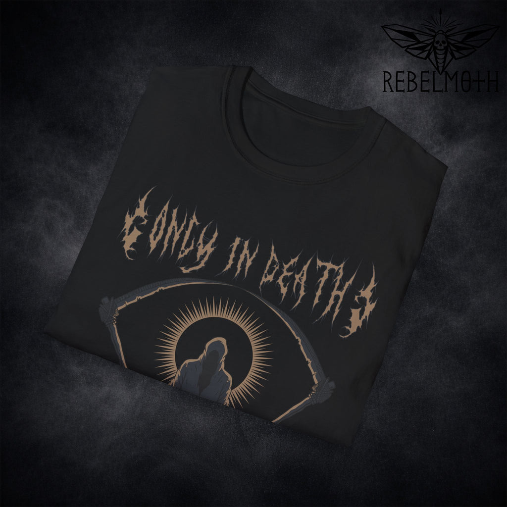 Grim Reaper Metalhead T-Shirt — Only in Death Does Duty End