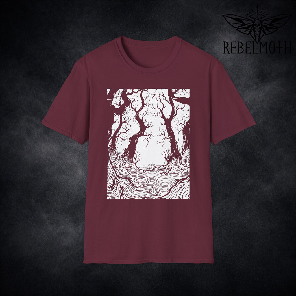 Mystic Forest Trees T-Shirt – Dark Goth Graphic Tee