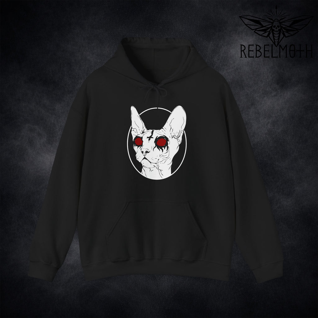 Sphynx Cat Black Metal Hoodie