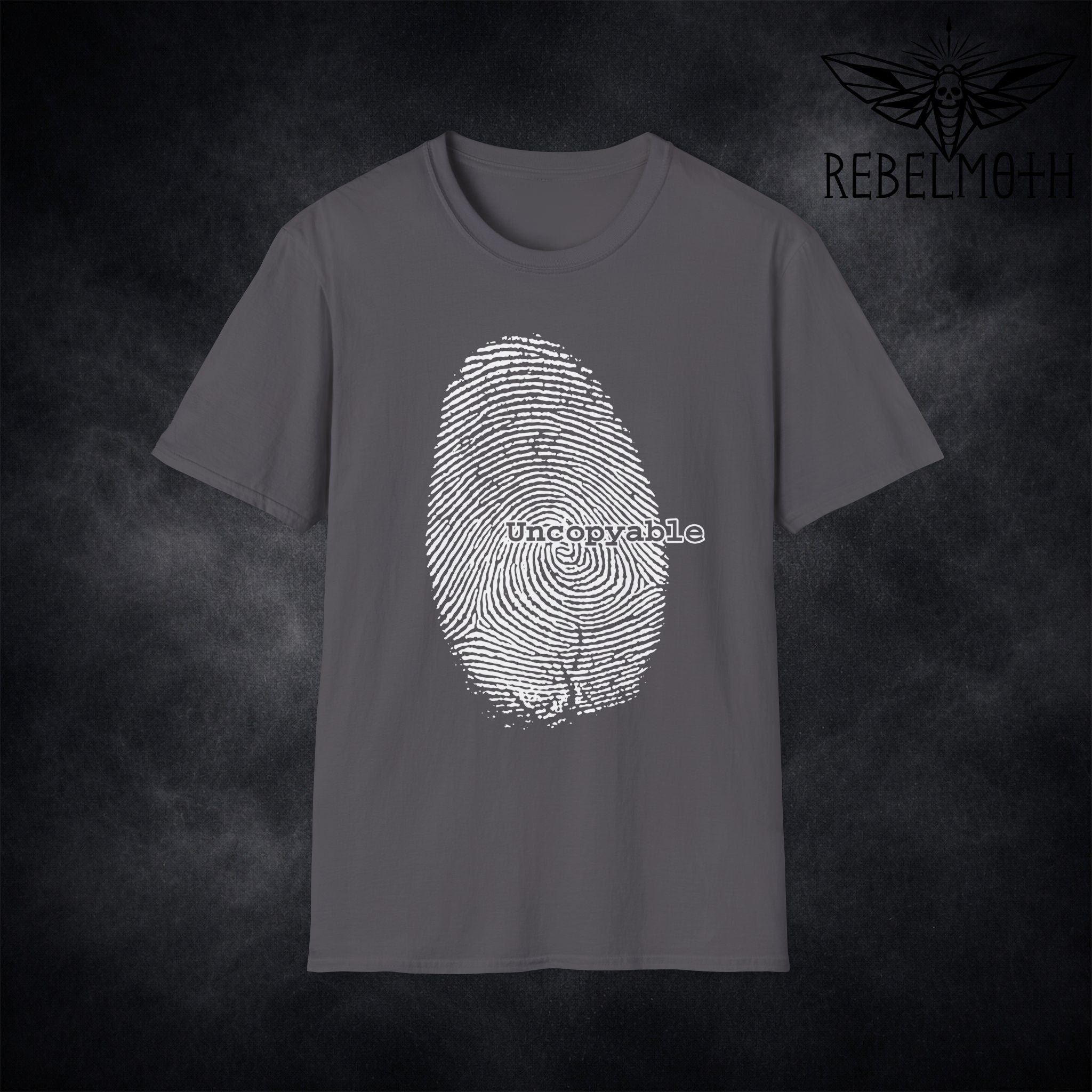 Fingerprint Grunge T-Shirt – Uncopyable Alt Graphic Tee