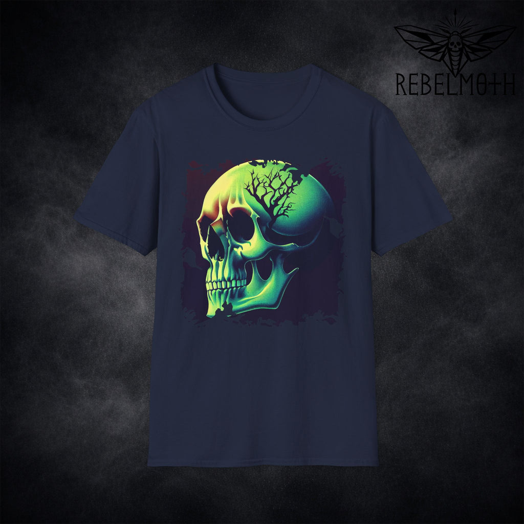 Neon Skull T-Shirt – Cyber Goth Dark Graphic Tee
