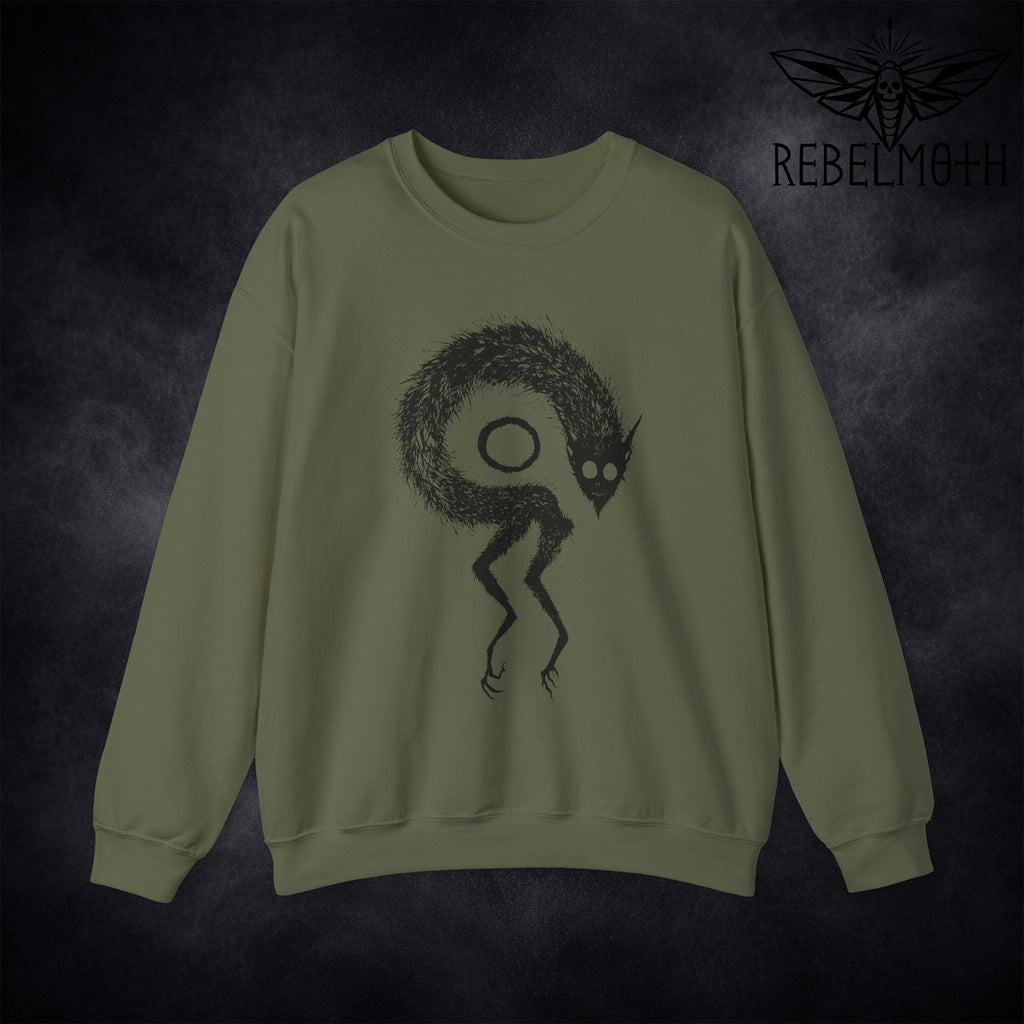 Goth Monster Sweatshirt – Weird Demon Graphic Crewneck