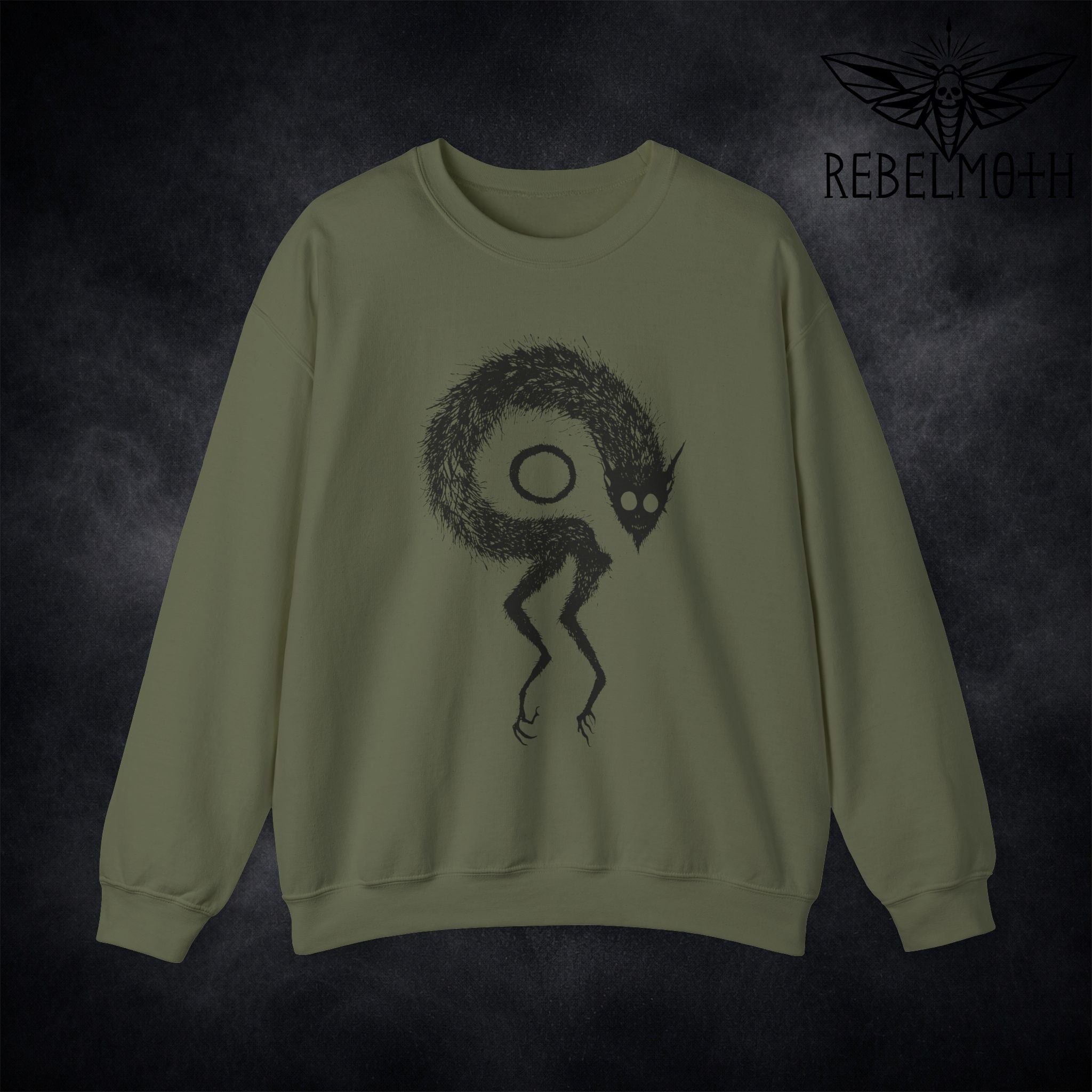 Goth Monster Sweatshirt – Weird Demon Graphic Crewneck