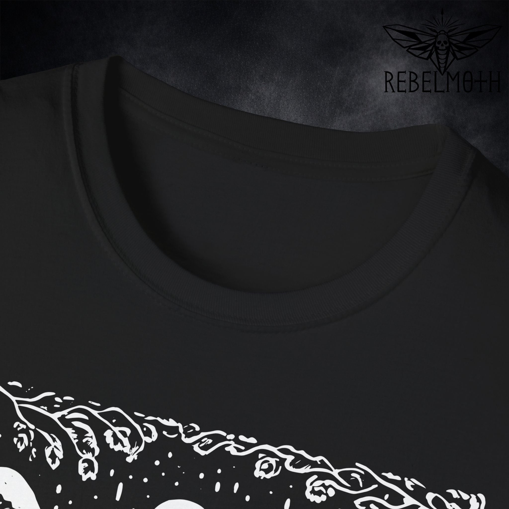 Mushroom Forest Ghost T-Shirt – Weirdcore Linocut Goth Tee