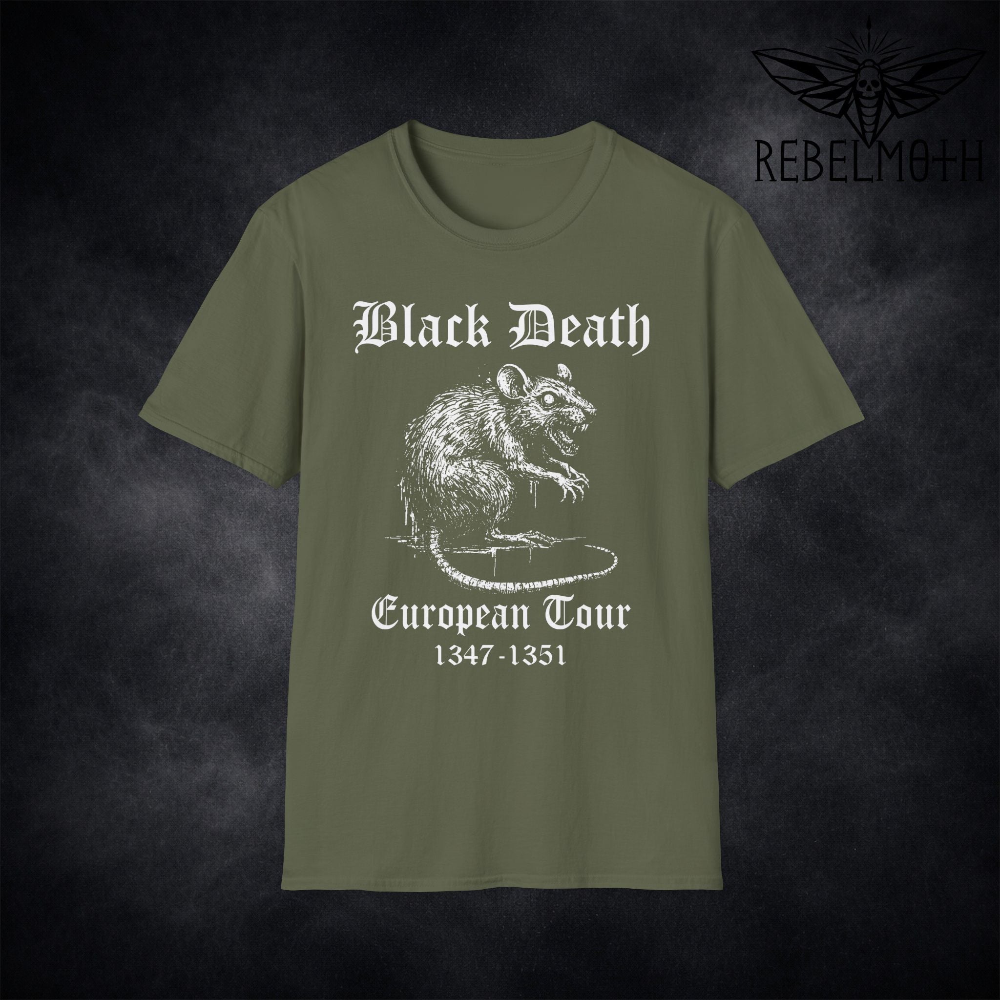 Black Death European Tour T-Shirt – Plague Rat Graphic Tee | RebelMoth