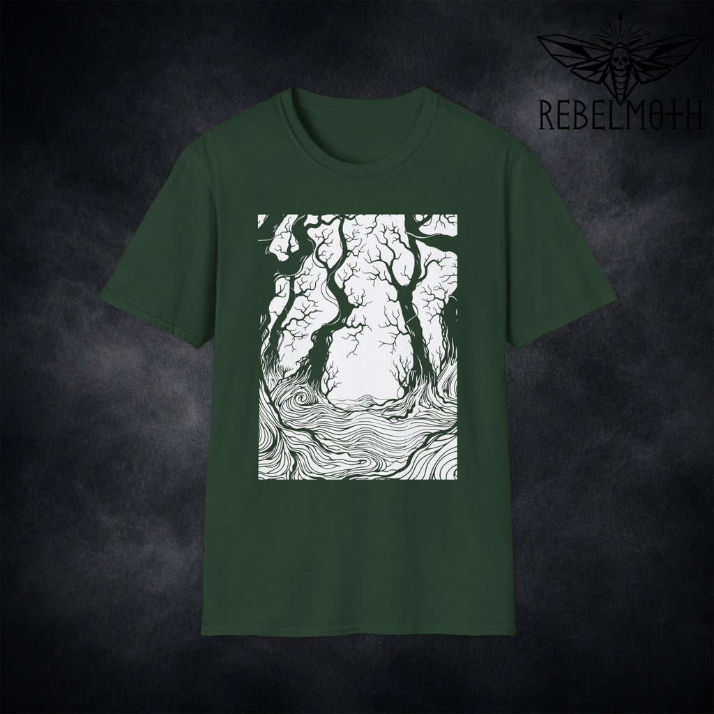 Mystic Forest Trees T-Shirt – Dark Goth Graphic Tee
