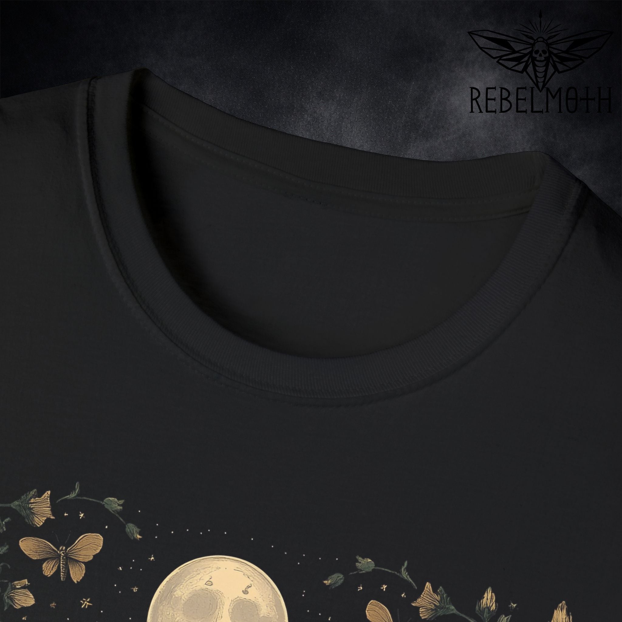 Pastel Goth Bat T-Shirt – Floral Moon Graphic Tee