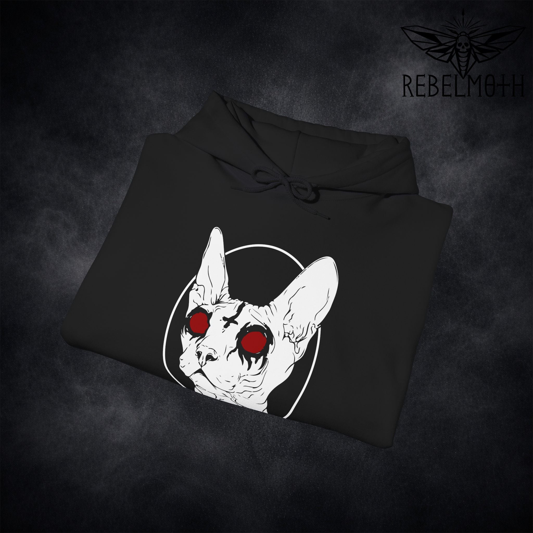 Sphynx Cat Black Metal Hoodie