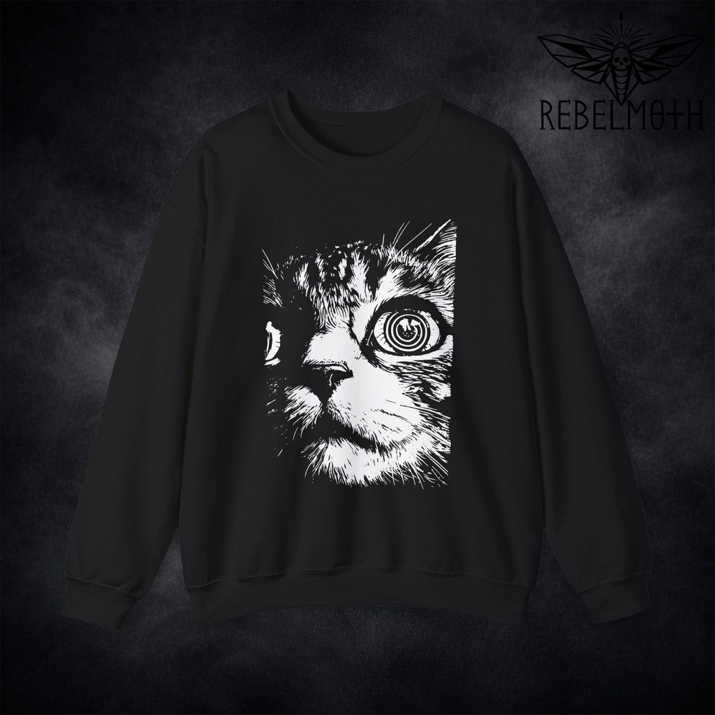 Psychedelic Cat Sweatshirt – Grunge Alt Crewneck
