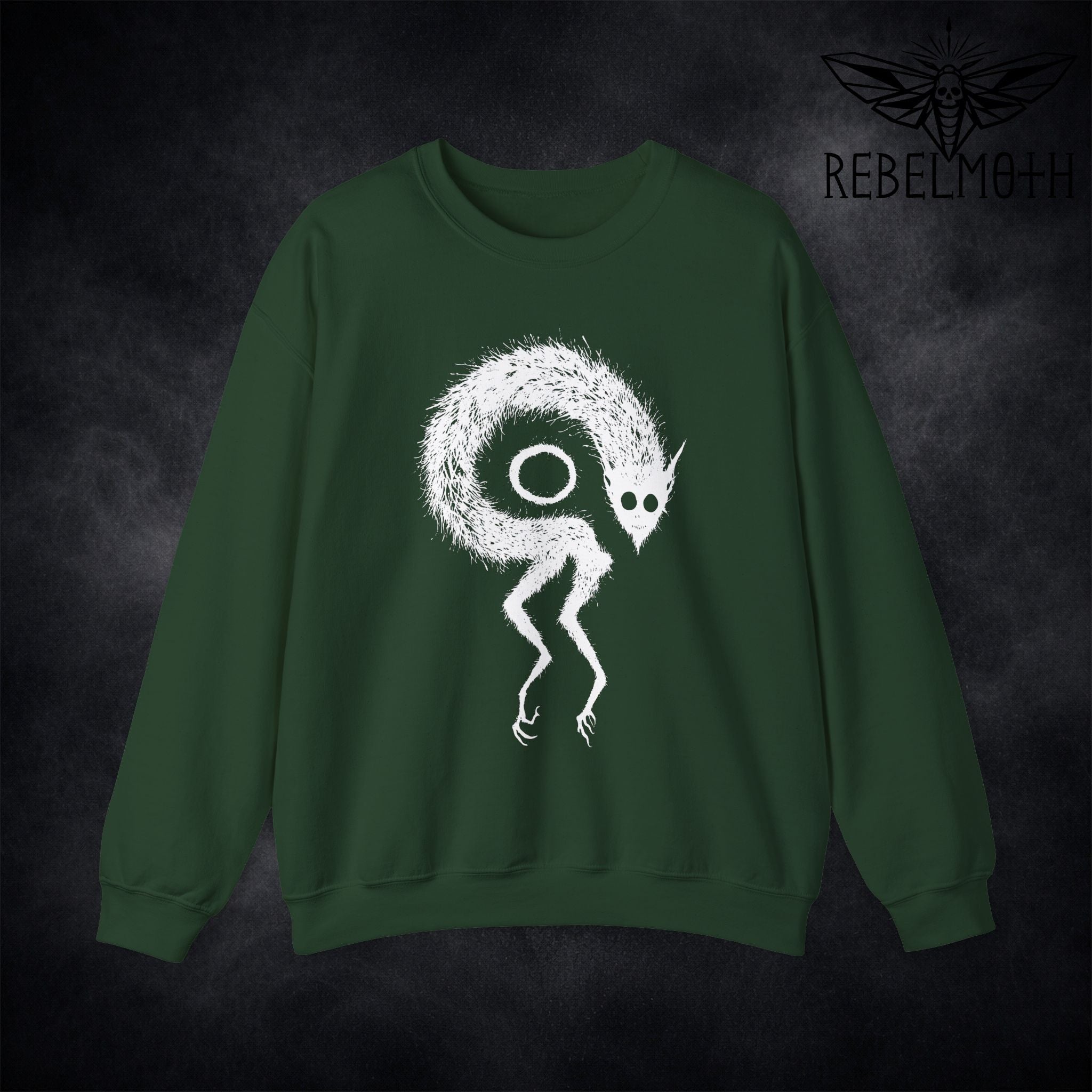 Goth Monster Sweatshirt – Weird Demon Graphic Crewneck