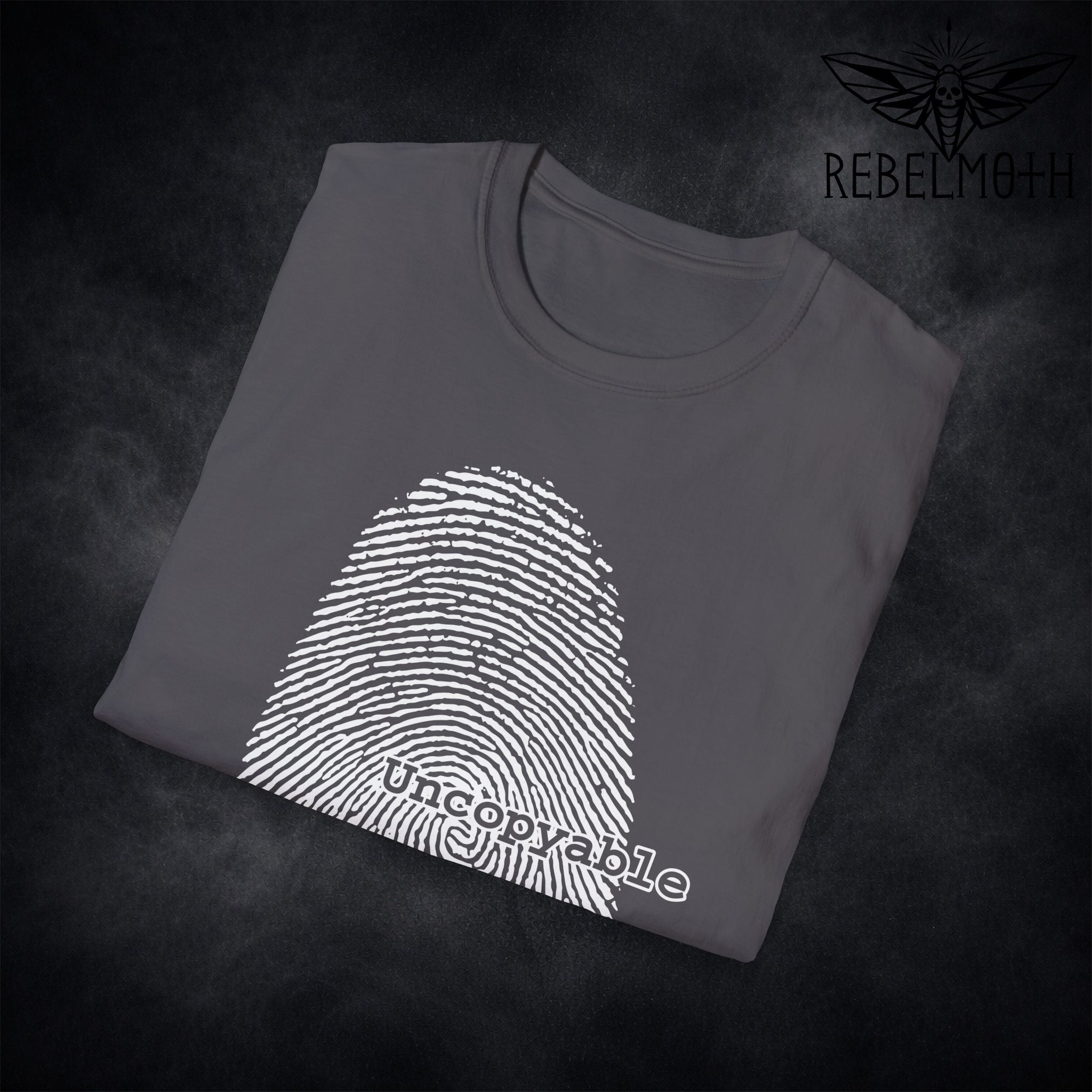 Fingerprint Grunge T-Shirt – Uncopyable Alt Graphic Tee