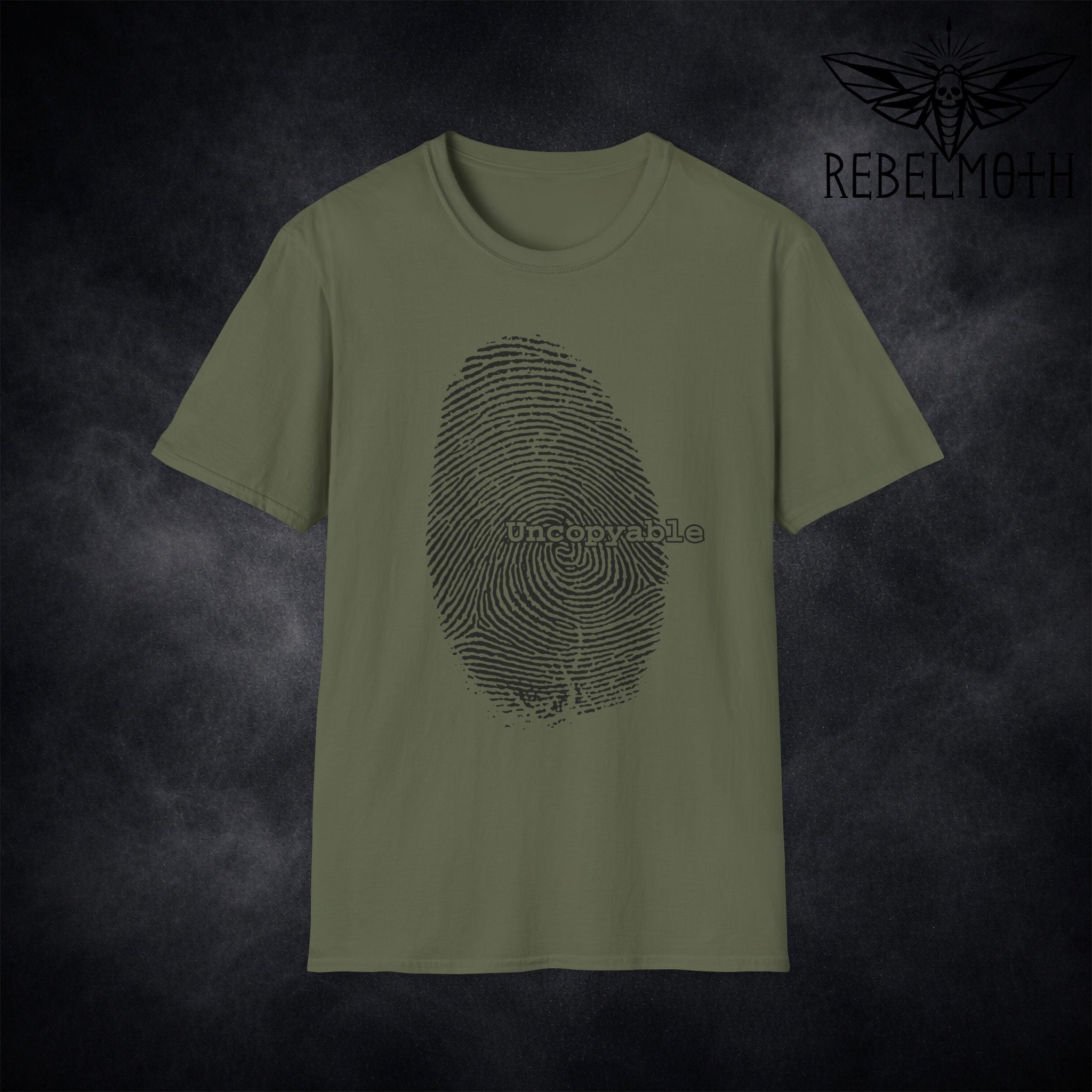 Fingerprint Grunge T-Shirt – Uncopyable Alt Graphic Tee