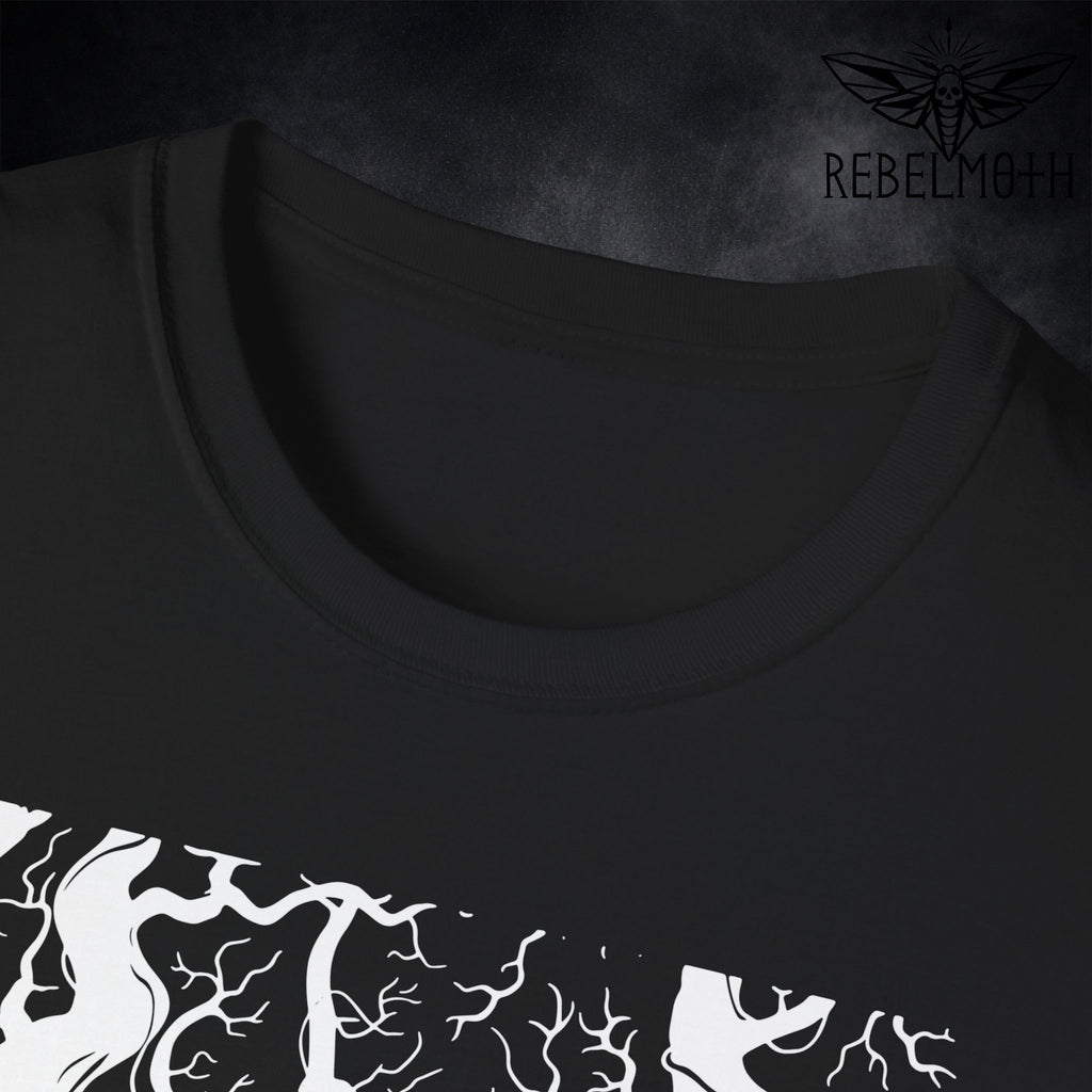 Dark Forest T-Shirt – Woodcut Roots Graphic Tee