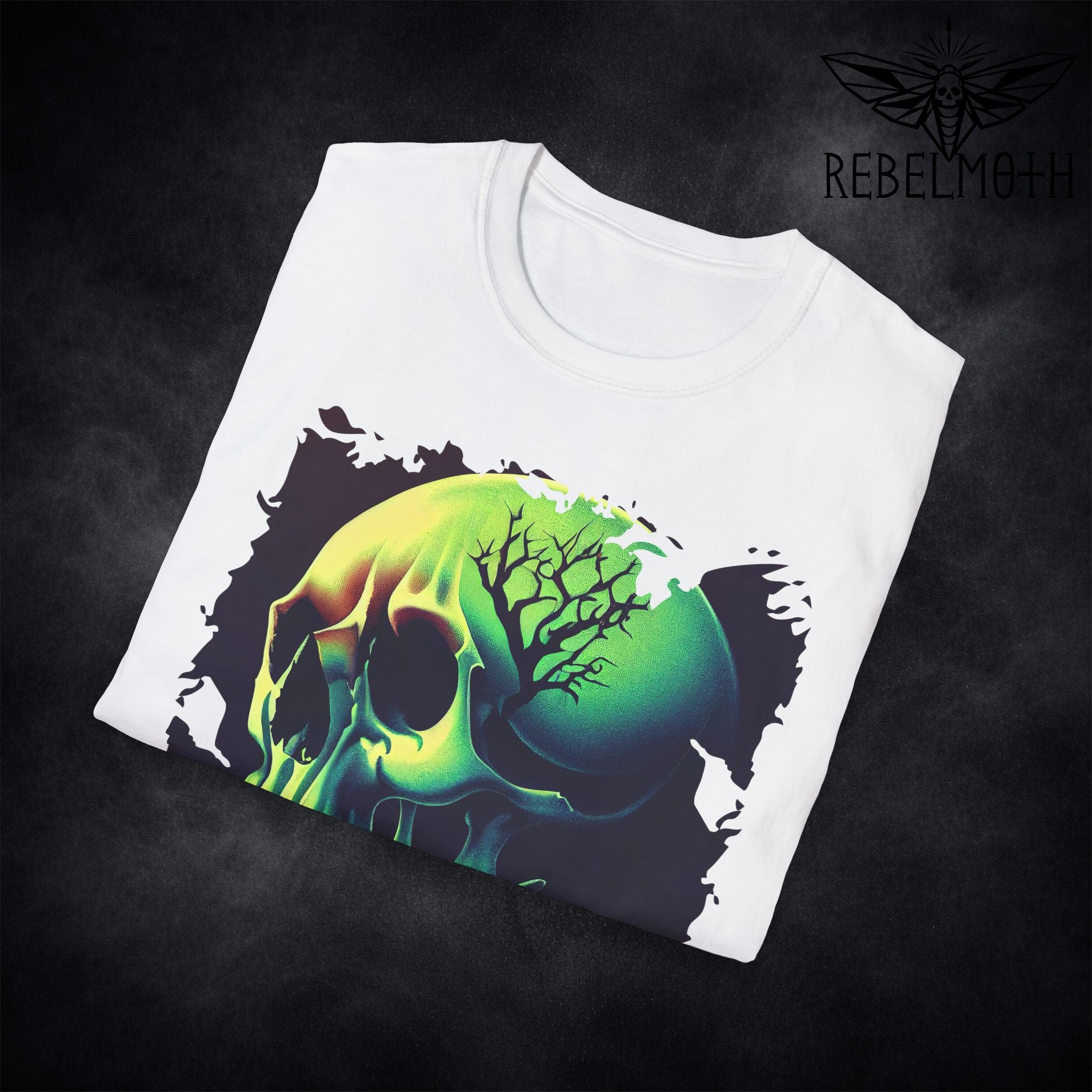 Neon Skull T-Shirt – Cyber Goth Dark Graphic Tee