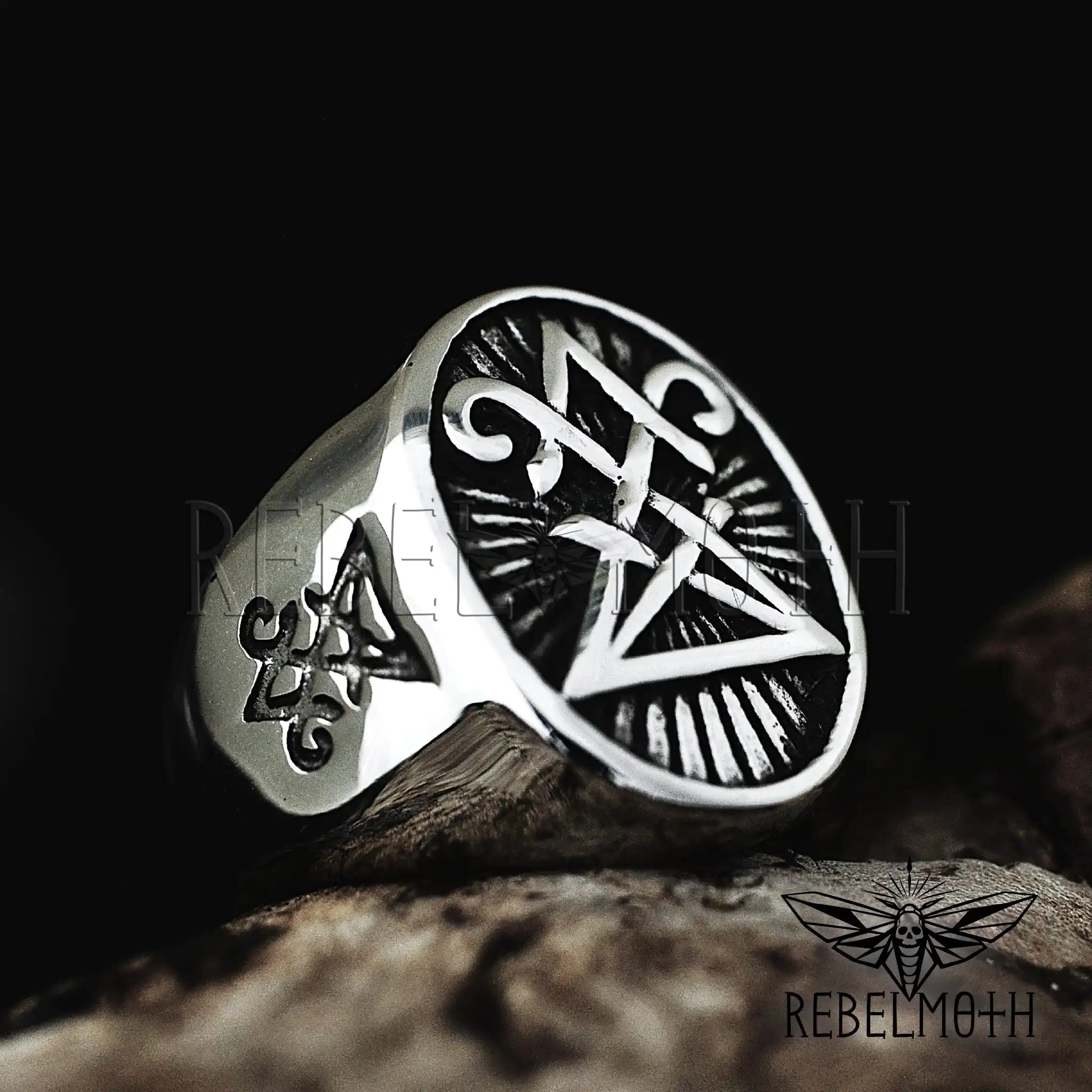 Sigil of Lucifer Occult Ring – Stainless Steel Gothic Signet Ring