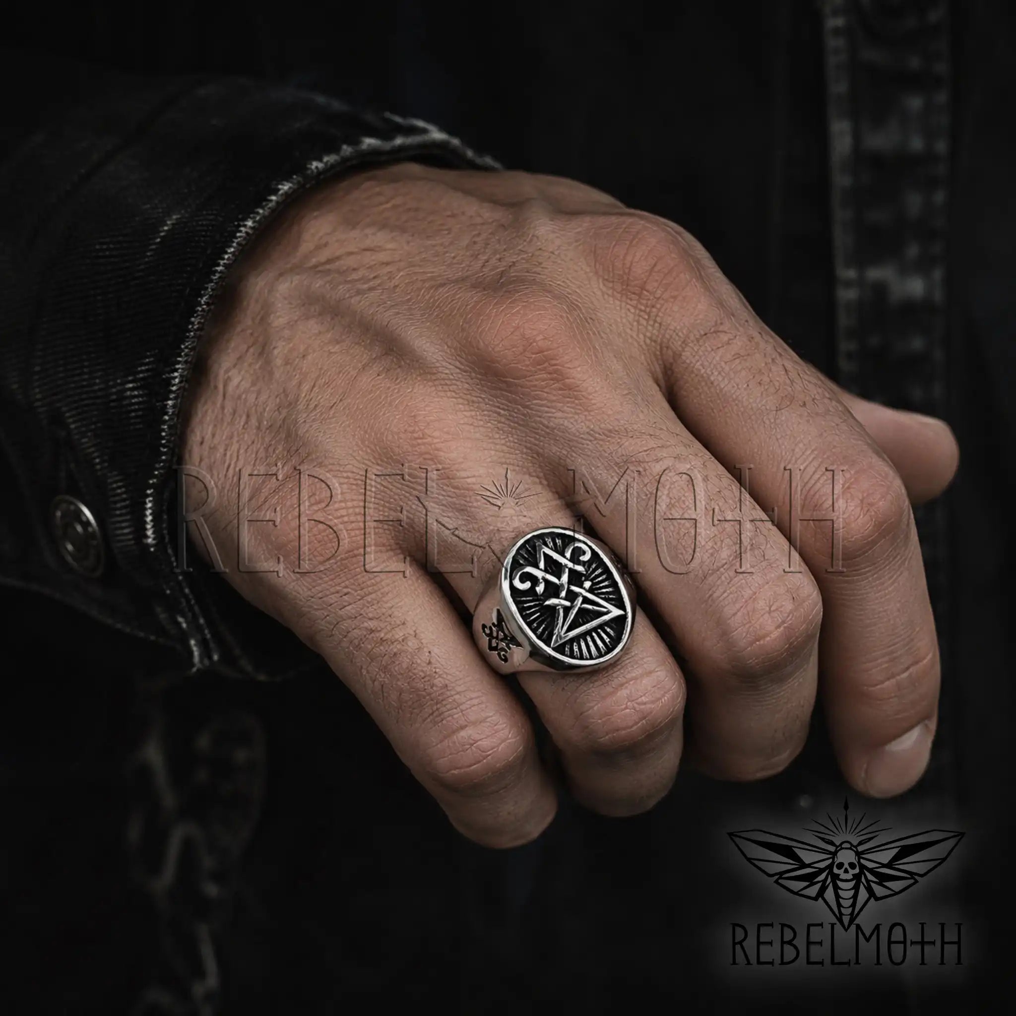 Sigil of Lucifer Occult Ring – Stainless Steel Gothic Signet Ring