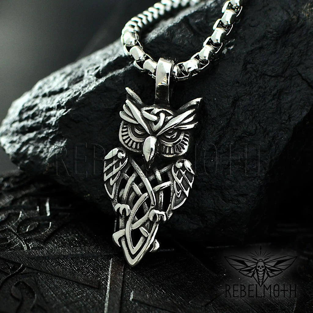 Gothic Owl Necklace - 316L Stainless Steel