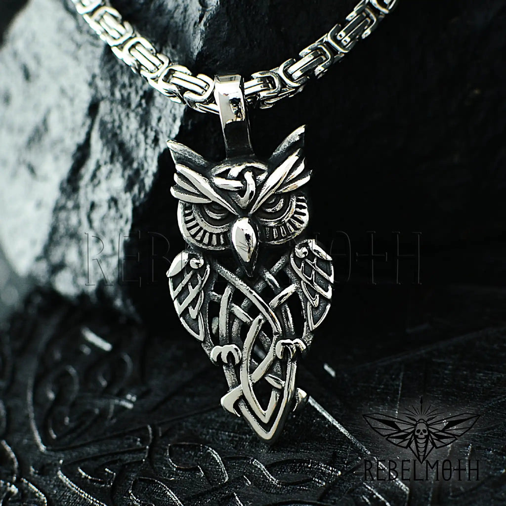 Gothic Owl Necklace - 316L Stainless Steel