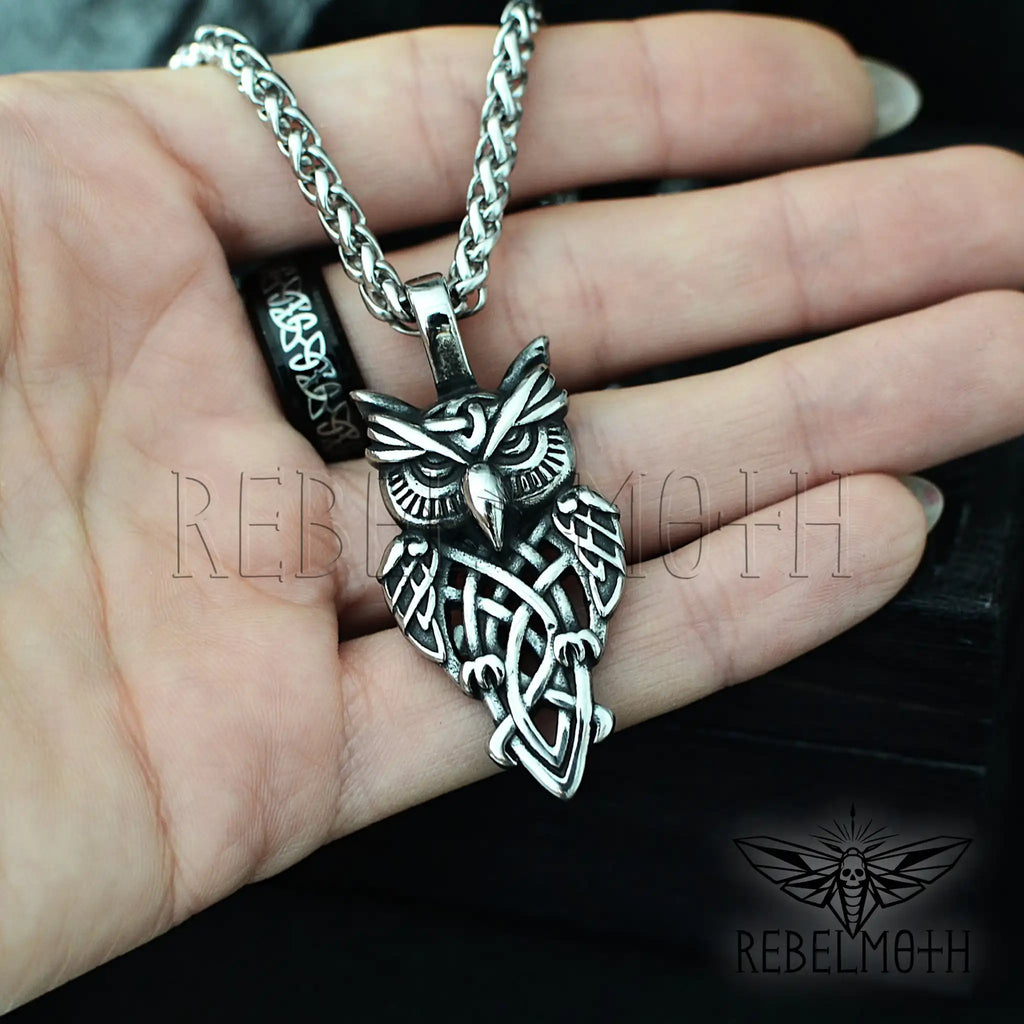 Gothic Owl Necklace - 316L Stainless Steel