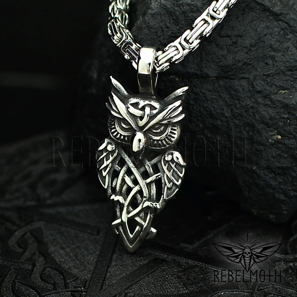 Gothic Owl Necklace - 316L Stainless Steel