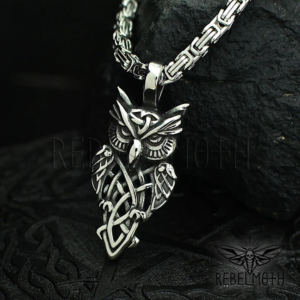 Gothic Owl Necklace - 316L Stainless Steel