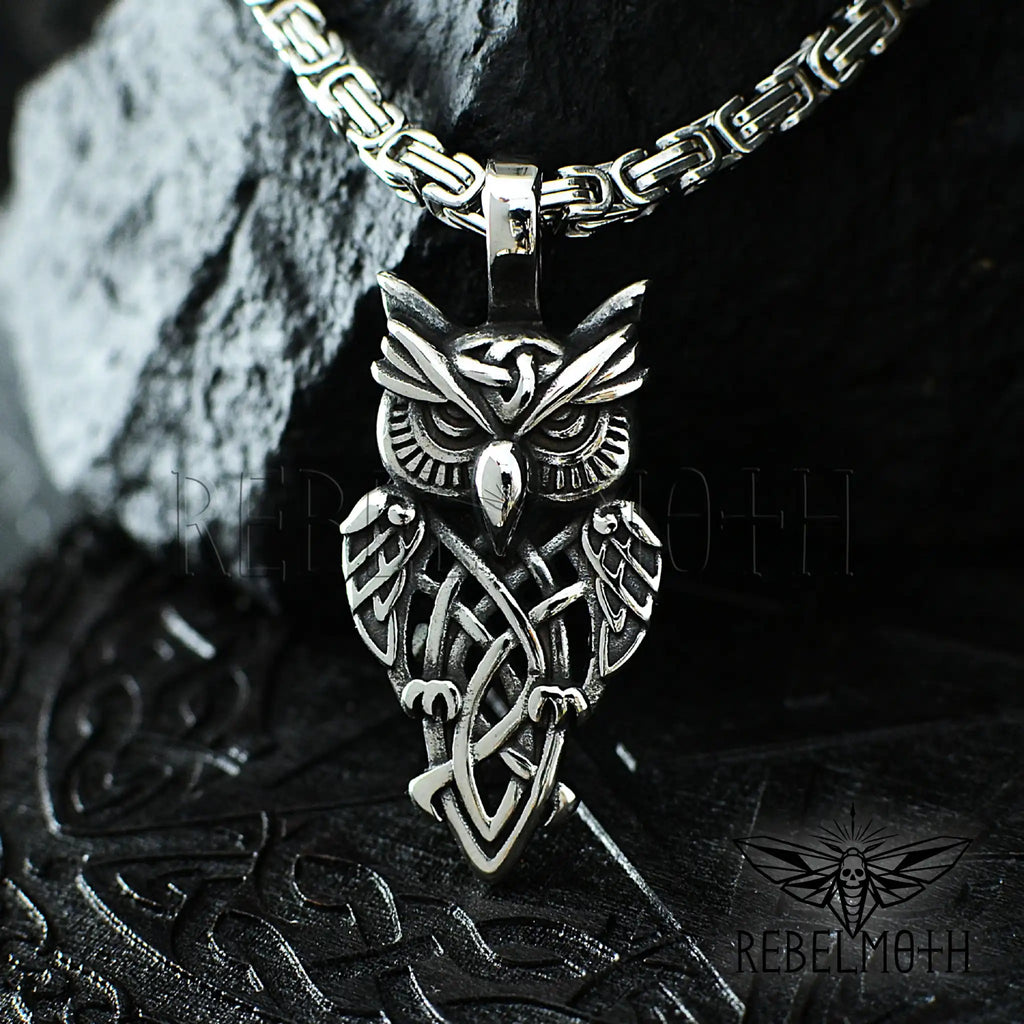 Gothic Owl Necklace - 316L Stainless Steel