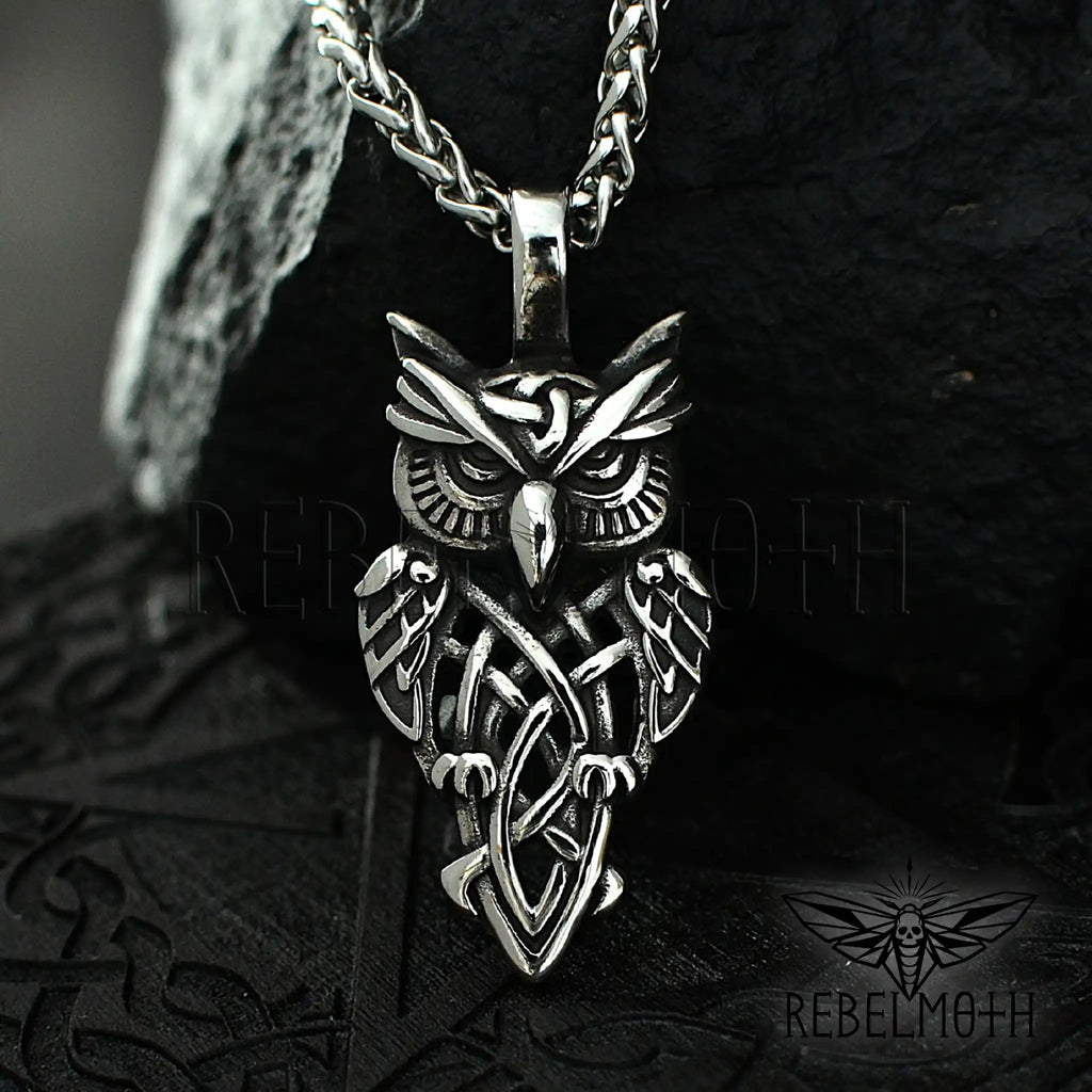 Gothic Owl Necklace - 316L Stainless Steel