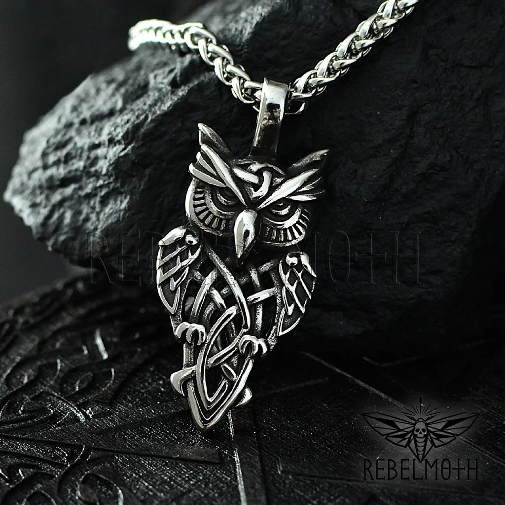 Gothic Owl Necklace - 316L Stainless Steel