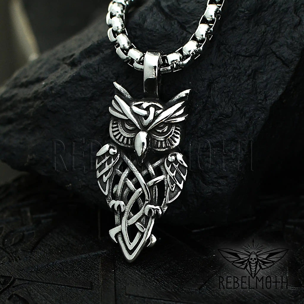 Gothic Owl Necklace - 316L Stainless Steel