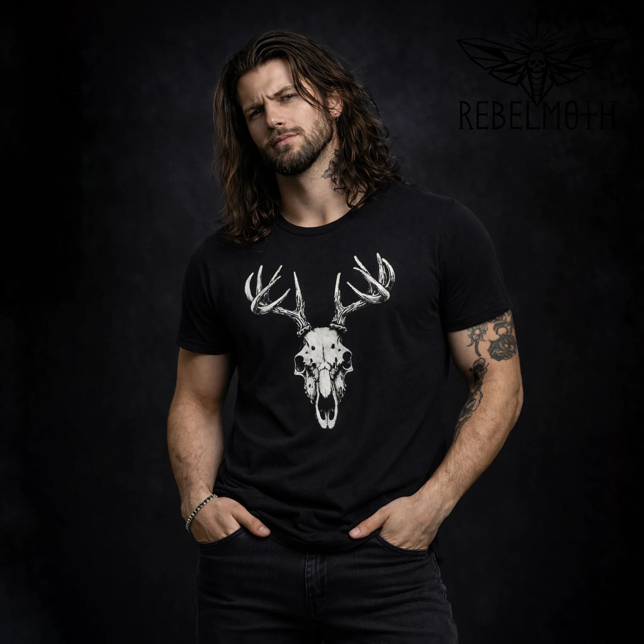 Gothic Deer Skull T-Shirt