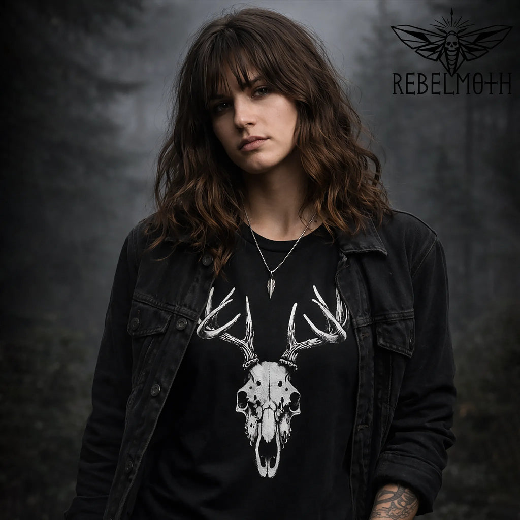 Gothic Deer Skull T-Shirt
