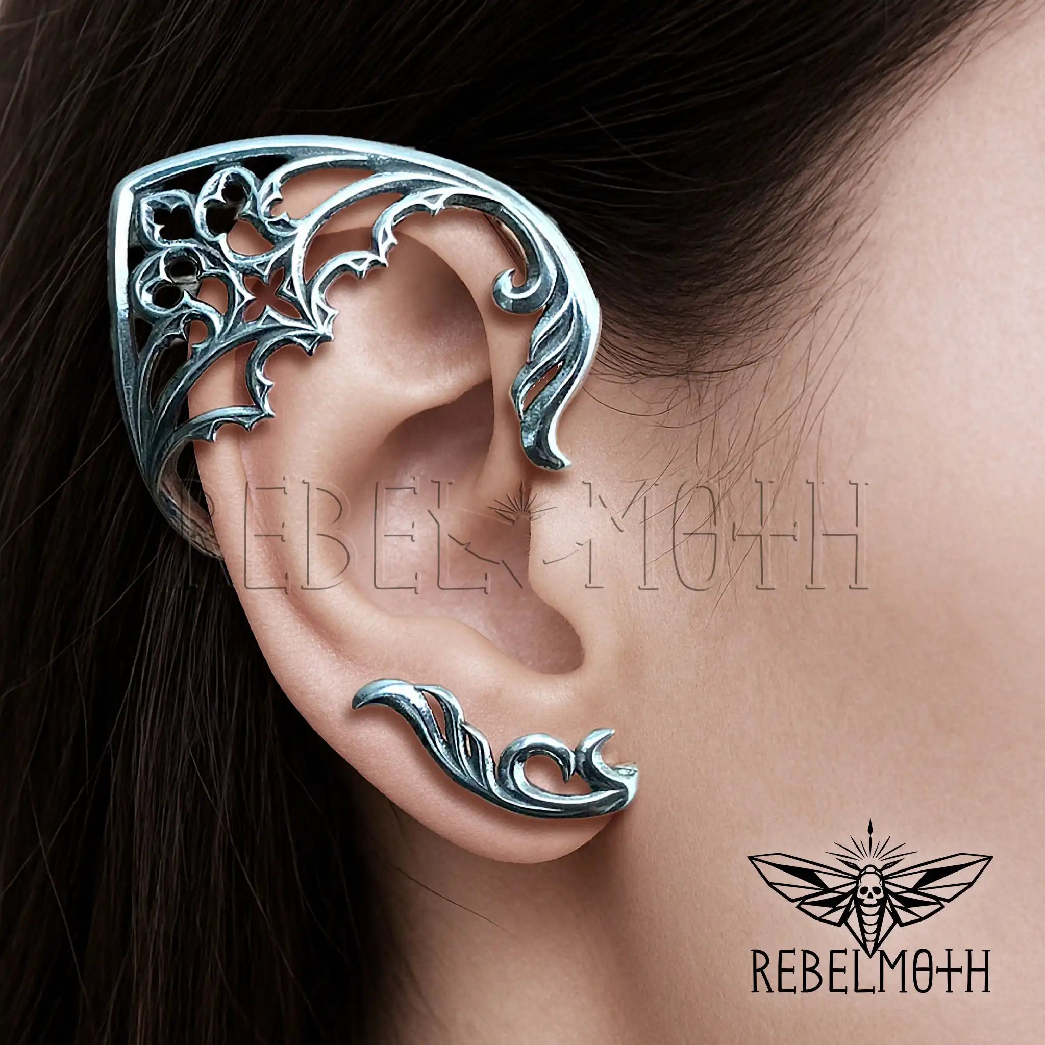 Gothic Elf Ear Cuff – No Piercing Stainless Steel Ear Wrap