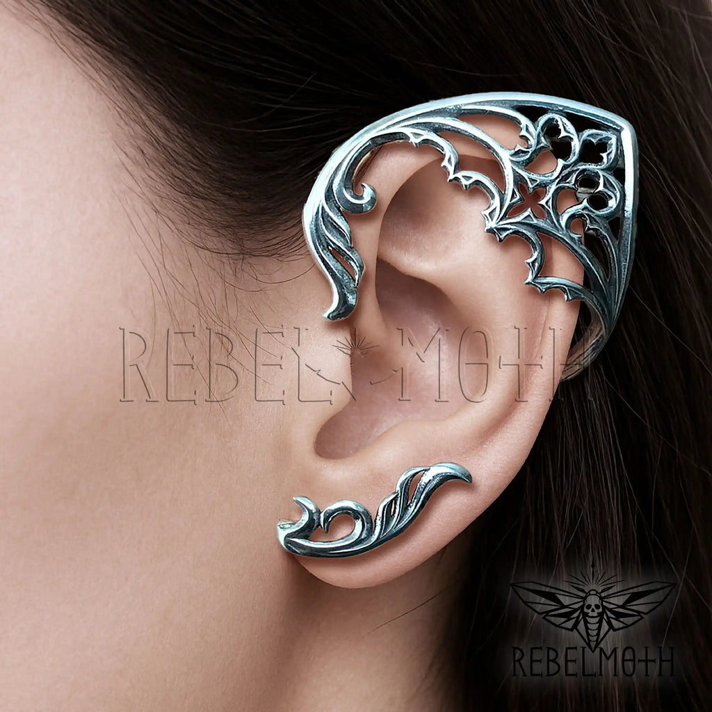 Gothic Elf Ear Cuff – No Piercing Stainless Steel Ear Wrap