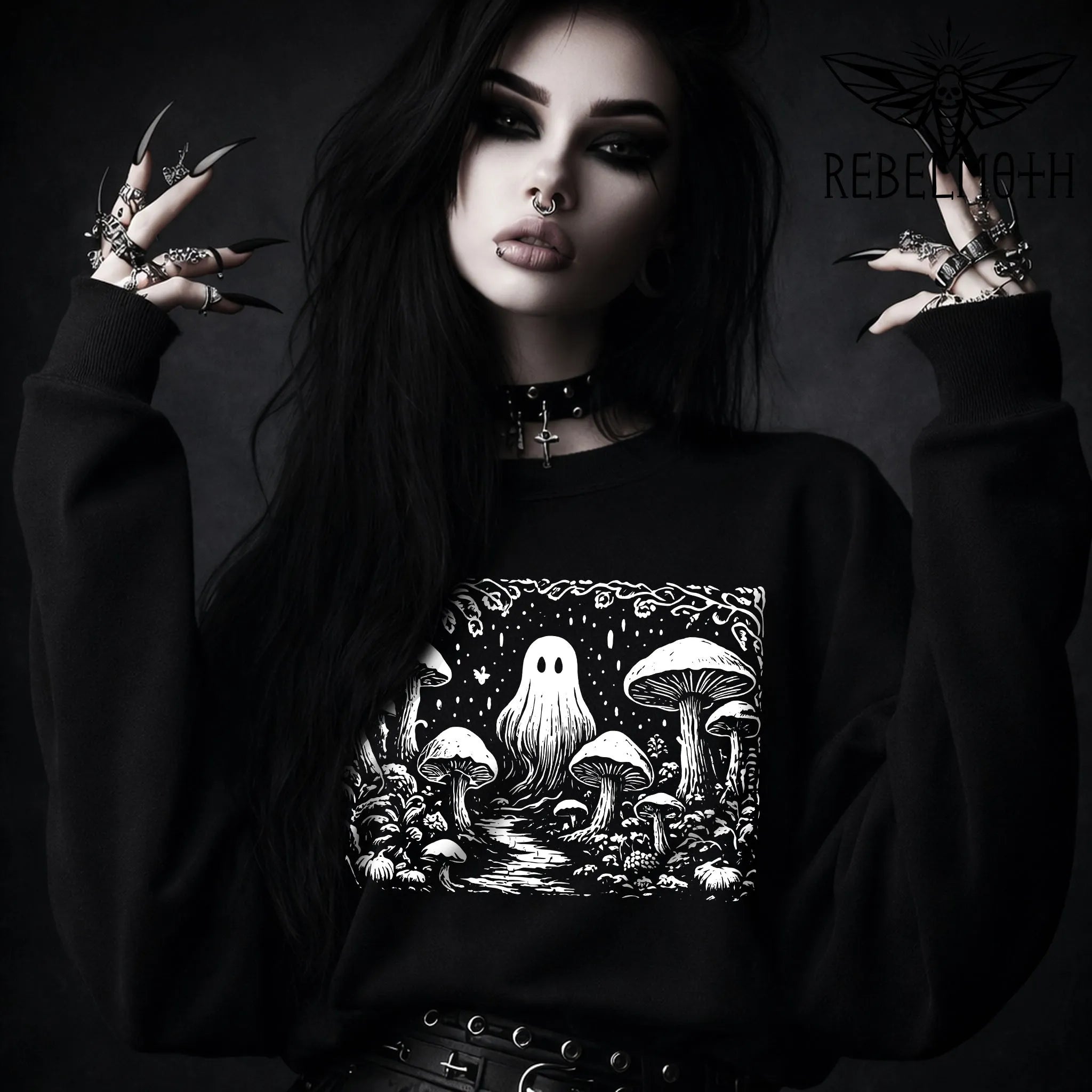 Mushroom Forest Ghost Sweatshirt