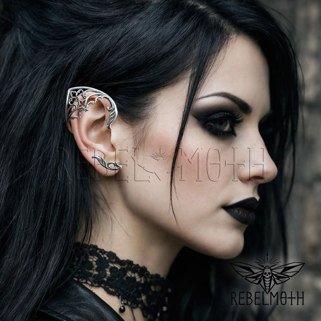Gothic Elf Ear Cuff – No Piercing Stainless Steel Ear Wrap