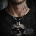 Punk Padlock Necklace – Stainless Steel Paperclip Chain