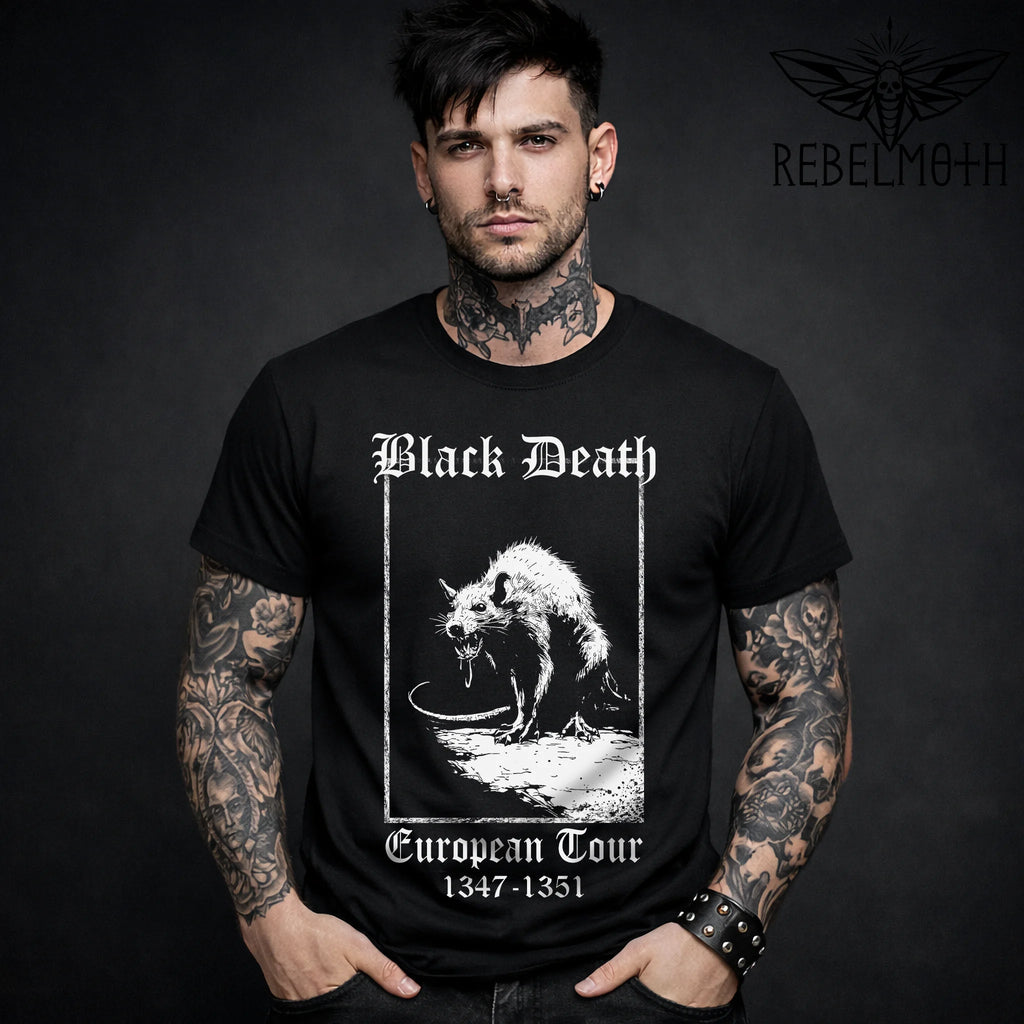 Black Death Plague Rat T-shirt - gothic, grunge tee