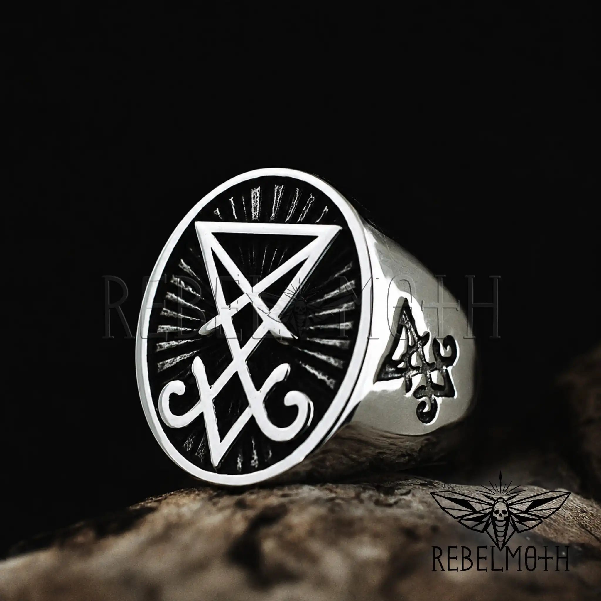 Sigil of Lucifer Occult Ring – Stainless Steel Gothic Signet Ring