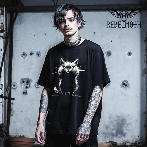 Angry Cat Emo T-Shirt